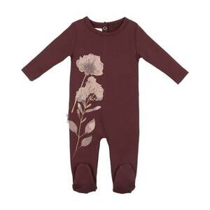 NEW MANIERE baby watercolor floral footie in berry